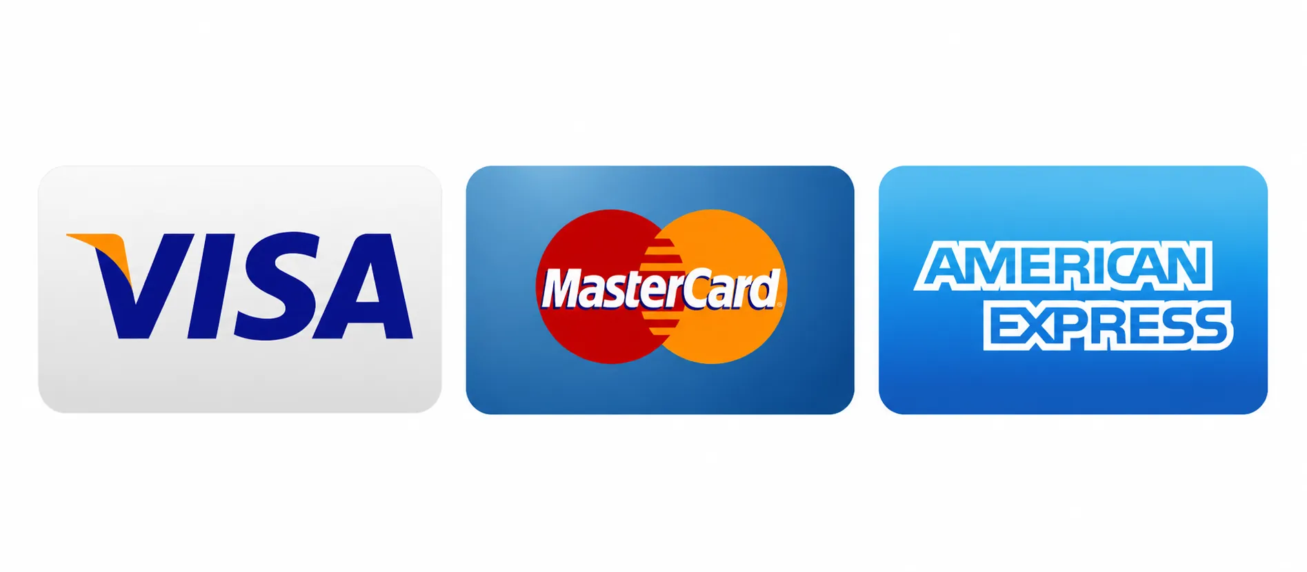 Accepted credit cards: Visa, Mastercard, American Express